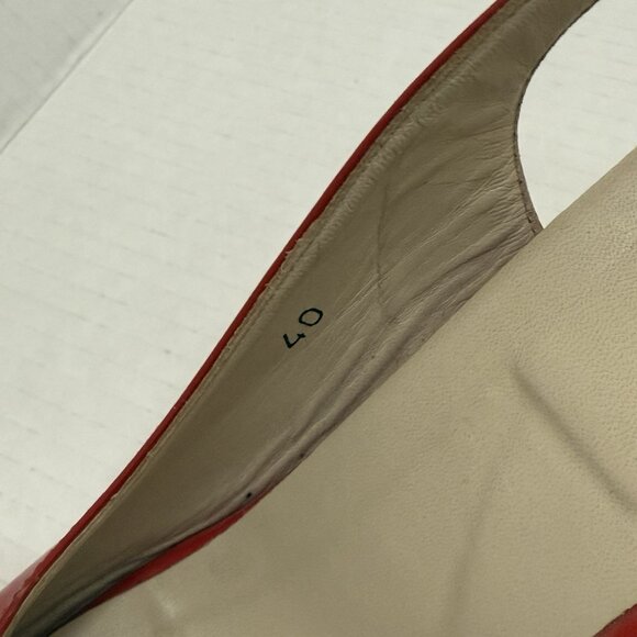 Taryn Rose Red Patent Leather Slingback Wedges Size 40 US 10 Comfort - Picture 5 of 10